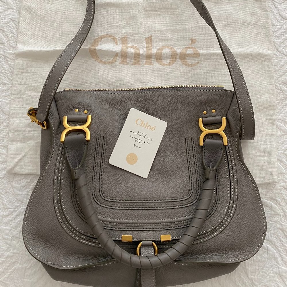 Marcie Medium Satchel Bag, Cashmere Grey